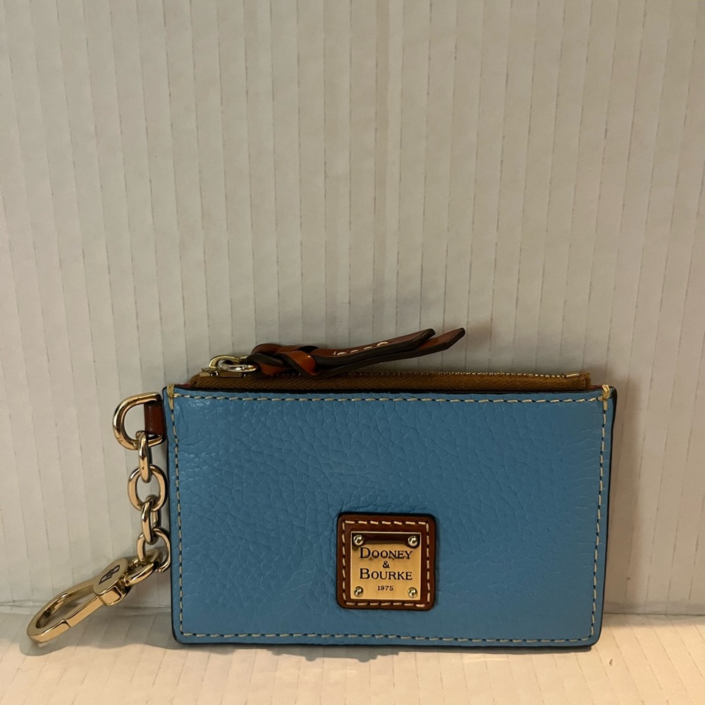 Dooney & Bourke Blue Leather Keychain Wallet